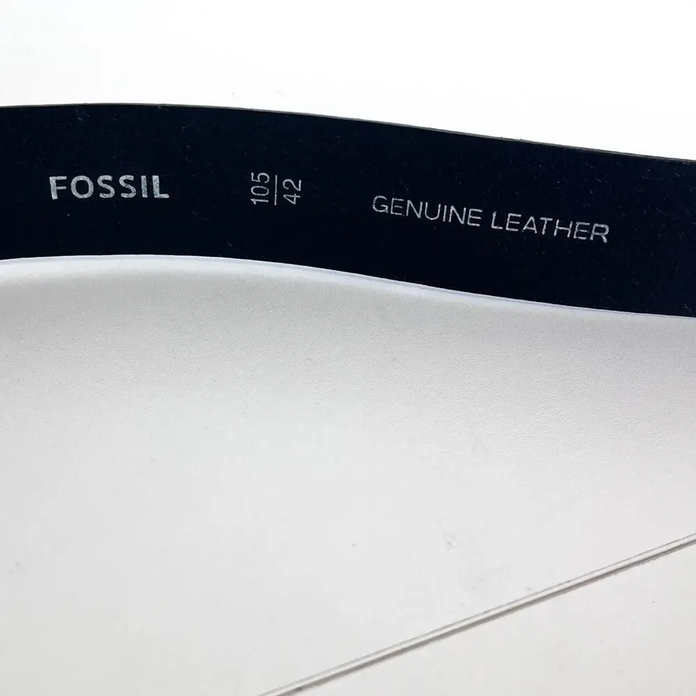 Fossil Mens Classic Leather Belt Size 42 105 Joe Black Casual Work Minimal‎ 061